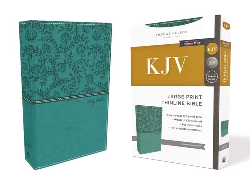 KJV Thinline Bible, Green, Large Print, Red Letter Edition