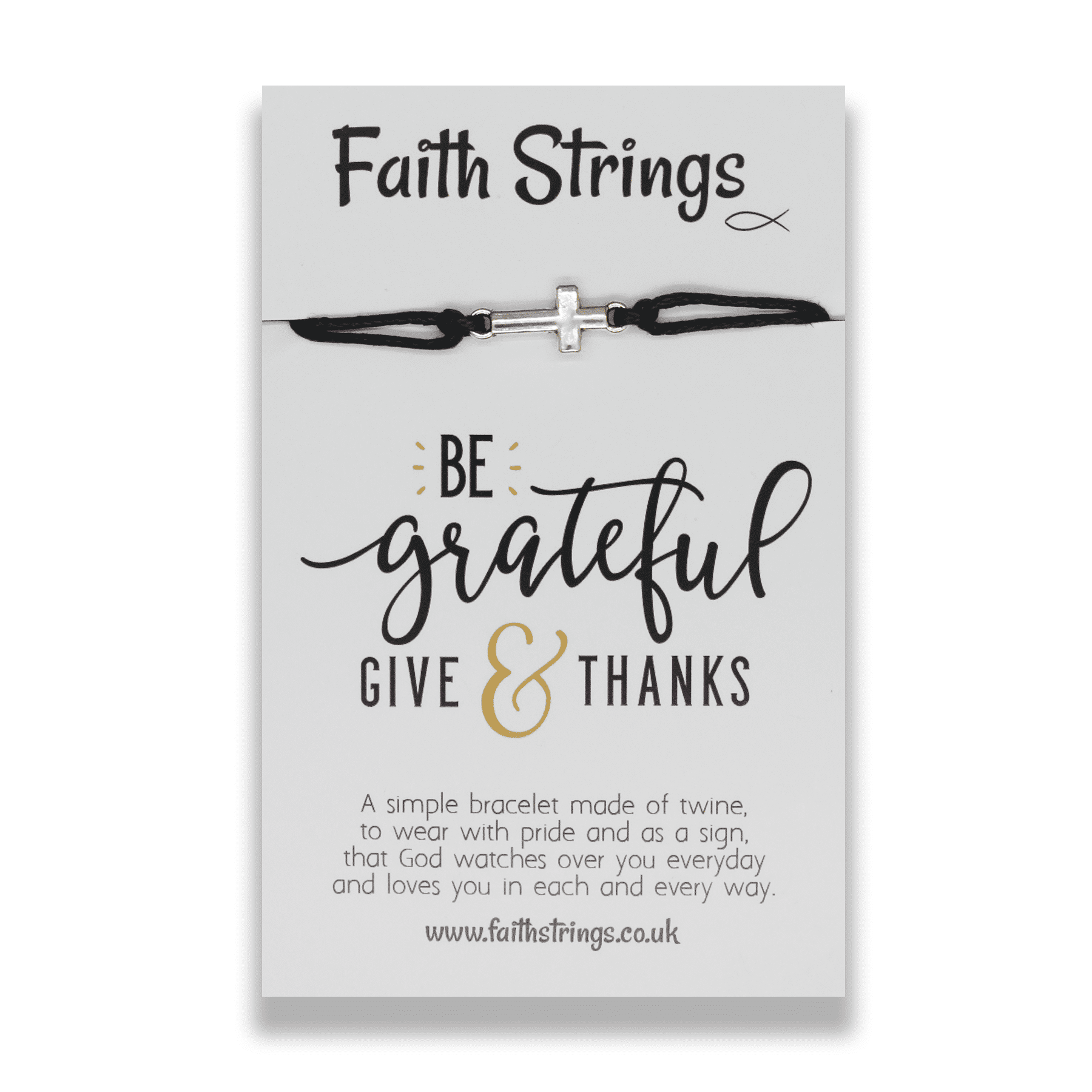 Be Grateful & Give Thanks Faith String Bracelet