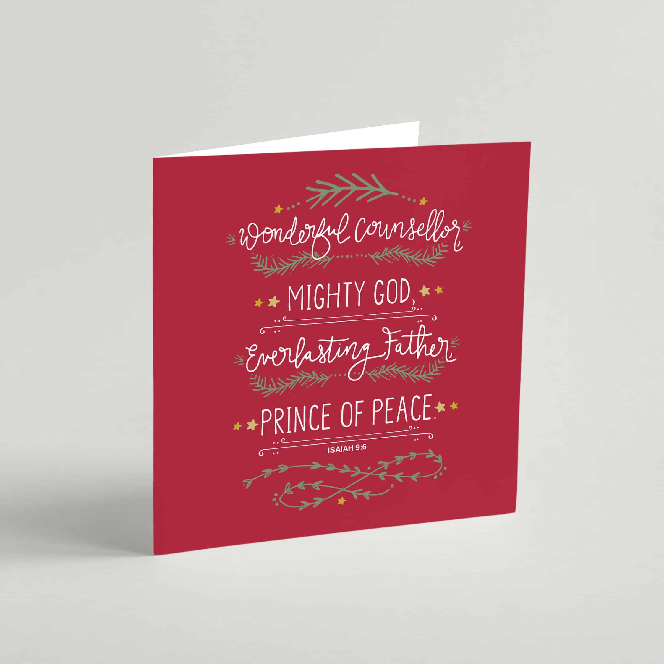 'Wonderful Counsellor' (Red) - Christmas Card Pack