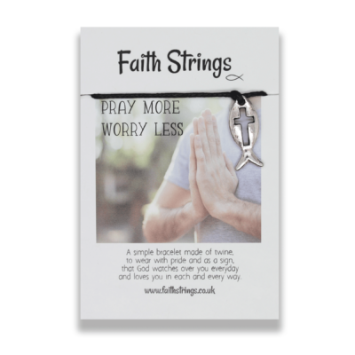 Pray More, Worry Less Faith String Bracelet