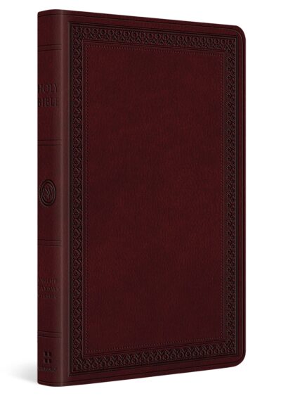 ESV large print value thinline bible, burgundy, border design