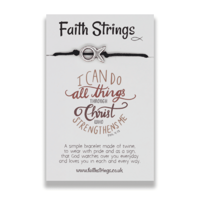 Christ Strengthens Me Faith String Bracelet