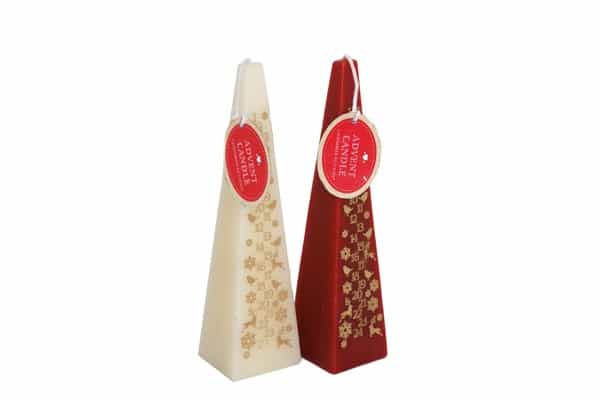 8" Ivory Pyramid Advent Candle