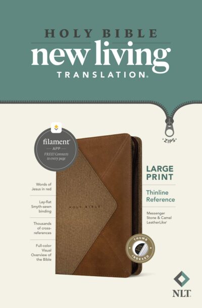 NLT Large Print Thinline Reference Zipper Bible, Filament