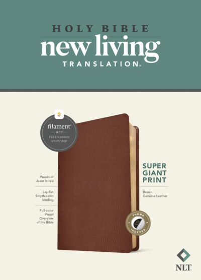NLT Super Giant Print Bible Filament Edition, Brown, Indexed