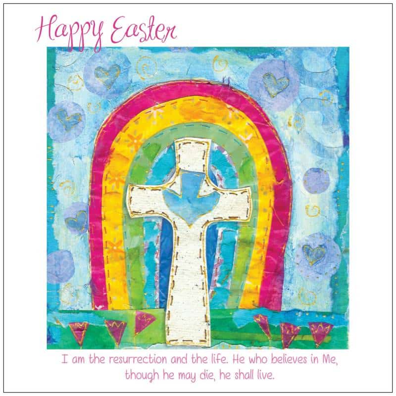 Easter Rainbow pack of 5 Easter Cards (Just Cards Direct)