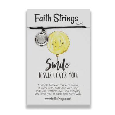 Smile Jesus Loves You Faith String Bracelet