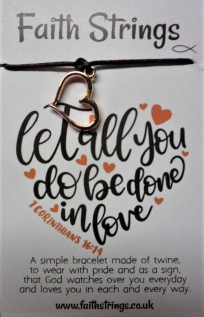 Let All You Do Be Done in Love Faith string Bracelet