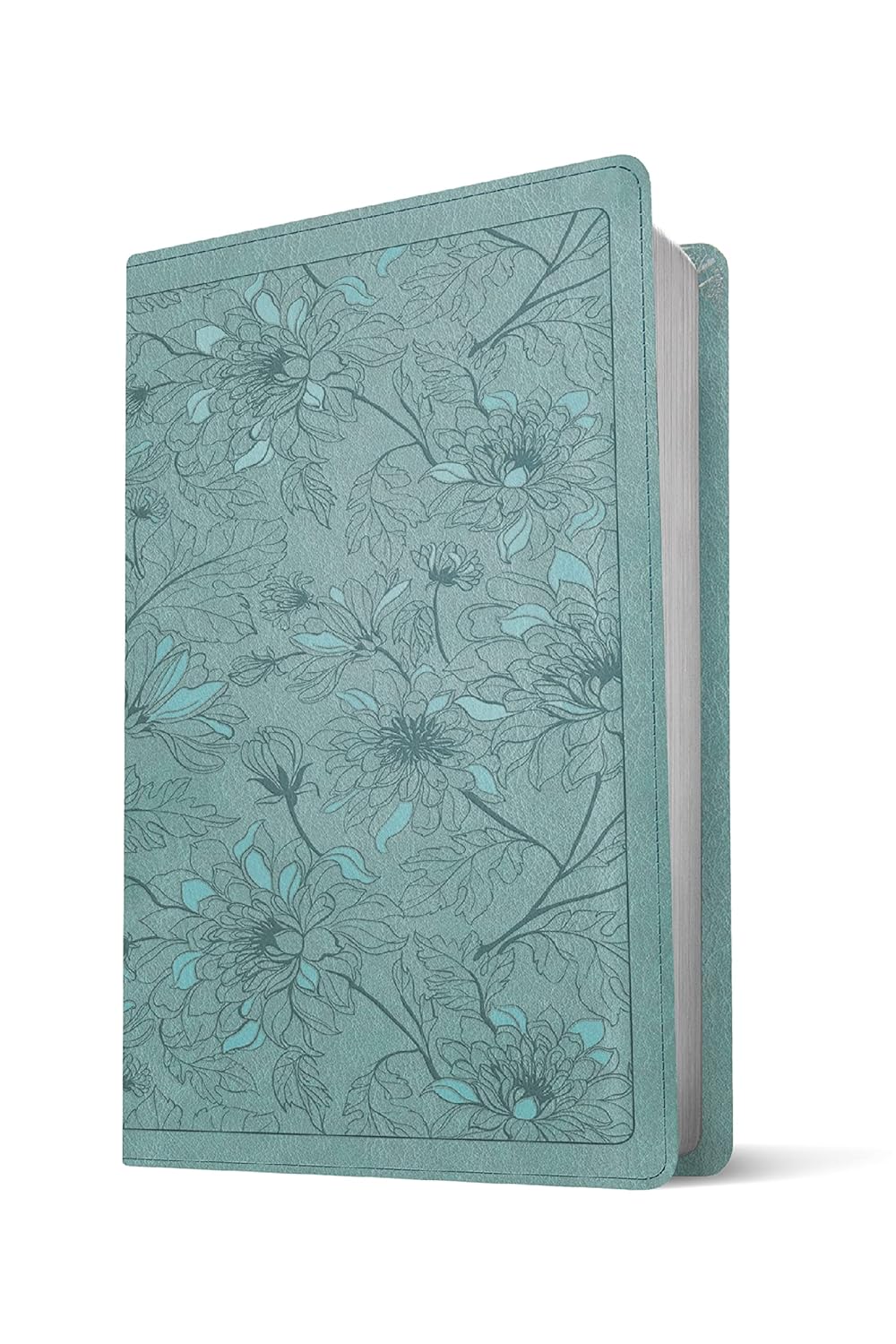 KJV Thinline Reference Bible, Floral Teal - Image 2
