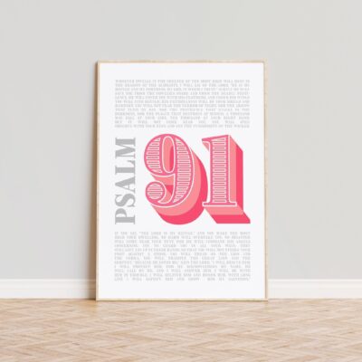 Psalm 91 modern Christian typographic poster