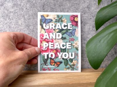 Postcard - Grace and peace to you. 1 Corinthians 1 verse 3