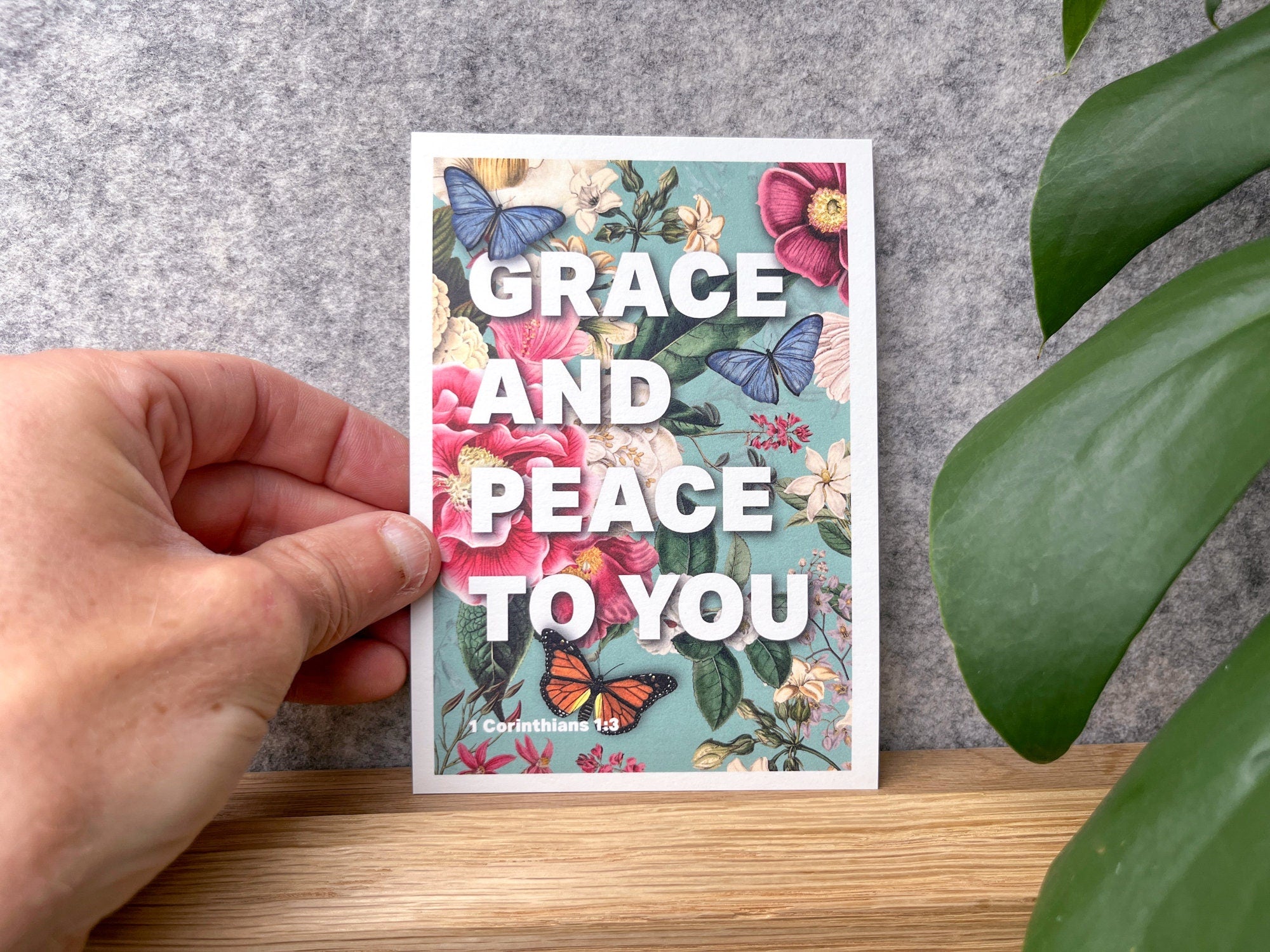 Postcard - Grace and peace to you. 1 Corinthians 1 verse 3