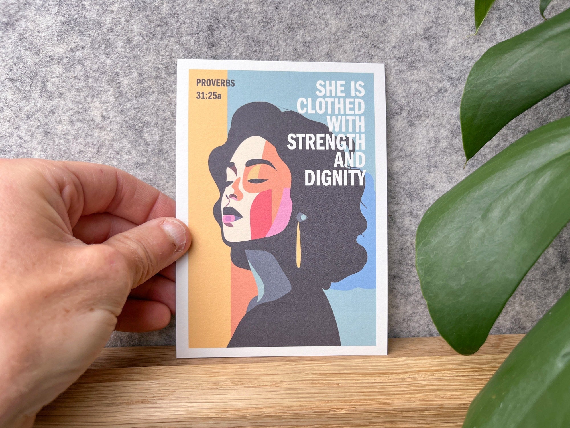 Postcard - Proverbs 31. She is clothed with strength and dignity.